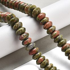 天然石ユナカイトビーズ連売り  ソーサービーズ  10x5mm  穴：0.7mm  約40個/連  8.19''~8.54''（20.8~21.7センチメートル）&nbsp;G-P559-A06-02