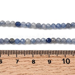天然石ブルーアベンチュリンビーズ連売り  多面カット  ラウンド  染め＆加熱  3.5mm  穴：0.7mm  約112~113個/連  14.02''~14.17''（35.6~36センチメートル）&nbsp;G-M449-B01-3.5mm