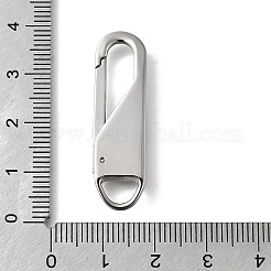 304ステンレススチールキーチェーン留め具  オーバル  ステンレス鋼色  36.5x10.5x4mm  穴：5x6mm&nbsp;STAS-U051-02B-P