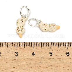 合金エナメルチャーム  丸カン付き  レンコンスライス  14.5x7.5x2.5mm  穴：5mm&nbsp;ENAM-I080-01S-01