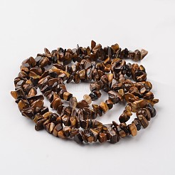ナゲット天然タイガーアイビーズ連売り  4~6x8~12x2~4mm  穴：1mm  約34.6インチ&nbsp;G-M344-27