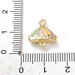合金エナメルコネクタチャーム  カラフルなメリーゴーラウンド型のリンク  ゴールドカラー  13.5x12.5x4.5mm  穴：1.2mm&nbsp;FIND-G116-01G