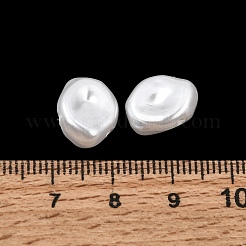 ABSプラスチックパール調ビーズ  ナゲット  ホワイト  12.5x10.5x6mm  穴：1.2mm  約1265個/500g&nbsp;PL-CBA8DB3-18