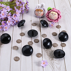 樹脂クラフト人形の目  洗眼器付き  安全の目  ぬいぐるみの目  半円  ミックスカラー  39x23mm  24pc&nbsp;DIY-GF0009-70D