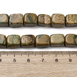 天然のバーダイト石ビーズ連売り  直方体の  7~12x8~9x8~9mm  穴：1.4mm  約36~38個/連  14.57~15.16インチ（37~38.5cm）&nbsp;G-B155-D08