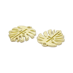 合金ペンダント  モンステラ リーフ チャーム  ライトゴールド  21.5x17x1mm  穴：1.6mm&nbsp;PALLOY-D014-15E-LG