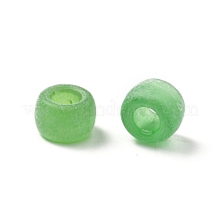 曇った透明なプラスチックビーズ  バレル  ライムグリーン  9x6mm  穴：4mm  約1080個/270g&nbsp;LS-KY-XCP0001-38