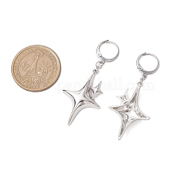 スター合金ペンダントフレンチフックピアス  プラチナ  53x23mm&nbsp;EJEW-JE06120