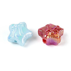 UVメッキ不透明アクリルビーズ  ちょう結びに主演  ABカラー  ミックスカラー  19x20x14mm  穴：2.5~3mm  約201個/500g&nbsp;SACR-T018-06M