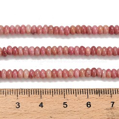 天然石ロードナイトビーズ連売り  ロンデル  4x1.5mm  穴：0.7mm  約155個/連  14.96''（38センチメートル）&nbsp;G-L635-A37-4x2mm