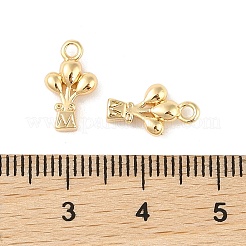 真鍮製チャーム  カドミウムフリー＆ニッケルフリー＆鉛フリー  熱気球  18KGP本金メッキ  12.5x7x3mm  穴：1.5mm&nbsp;KK-Q816-36G