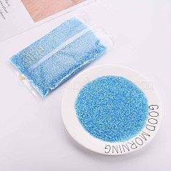 ガラス竹ビーズ  透明色光沢  ライトスカイブルー  2.5~3x2mm  穴：0.9mm  約15000個/ポンド&nbsp;SEED-S032-11A-103