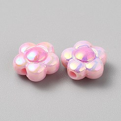 メッキアクリルビーズ  花  パールピンク  16x15.5x9mm  穴：3mm&nbsp;MACR-WH0007-128A
