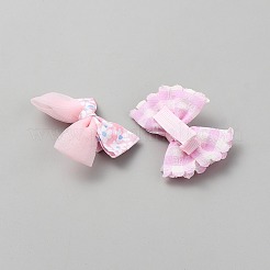 ポリエステルワニ口ヘアクリップ10個、5スタイル  蝶結び  ピンク  27.5~67x43~62x12~17mm  2個/スタイル&nbsp;PHAR-WH0007-42