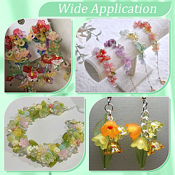 アクリルビーズキャップ400個  ABカラーメッキ  4  - 花びらの花  ミックスカラー  12x12x5mm  穴：1.5mm&nbsp;OACR-SP0001-15