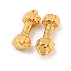 イオンプレーティング（IP）304ステンレスペンダント  ダンベルチャーム  18KGP本金メッキ  21.5x7.5x5mm  穴：1.6mm&nbsp;X-STAS-N103-79G