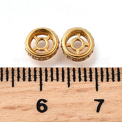 スターリングシルバーマイクロパヴェクリアキュービックジルコニアビーズ925個  フラットラウンド  18KGP本金メッキ  6x2mm  穴：1.5mm&nbsp;STER-F061-09G