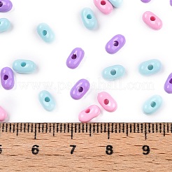 不透明なアクリルビーズ  ピーナッツ  ミックスカラー  6.5x4x3mm  穴：1.5mm  約199個/10g&nbsp;X1-MACR-T048-02M-13