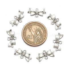 蝶結び合金リンクコネクター  鉛フリー＆カドミウムフリー＆ニッケルフリー  アンティークシルバー  20x10x3mm  穴：2mm&nbsp;LS-EA11930Y-NF
