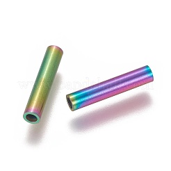 イオンプレーティング（IP）304ステンレス鋼チューブビーズ  虹色  15x3mm  穴：2mm&nbsp;STAS-L216-23F-M