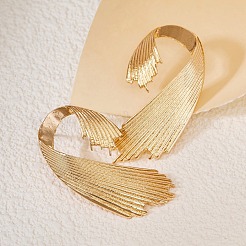 合金スタンドピアス  ナゲット  ゴールドカラー  45x23mm&nbsp;FS-WG9D3AD-01