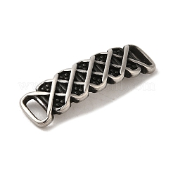 304ステンレススチールコネクタチャーム  カーブ長方形のリンク  アンティークシルバー  29x8x4.5mm  穴：5.5x1.5mm&nbsp;STAS-U001-01AS