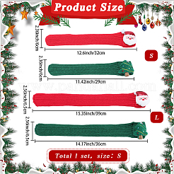 クリスマス ポリエステル ペット スカーフ 2枚 2色  クリスマスツリーとサンタクロース  混合図形  350x60x28mm  1pc /カラー&nbsp;AJEW-GF0012-46B