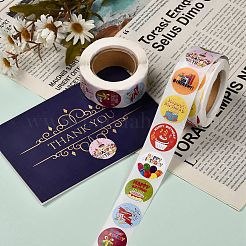 粘着紙ステッカー  ギフトタグ  パーティーのために  装飾的なプレゼント  お誕生日おめでとうテーマ  ラウンド  カラフル  言葉  25mm  500PCS /ロール&nbsp;LS-DIY-K027-D10