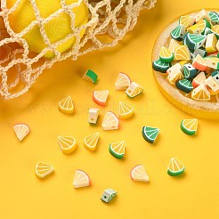 100 個 4 色オレンジ形の手作りポリマー粘土ビーズ  ミックスカラー  11~11.5x9~9.5x4~4.5mm  穴：1.6mm  25個/カラー&nbsp;CLAY-CJ0001-63