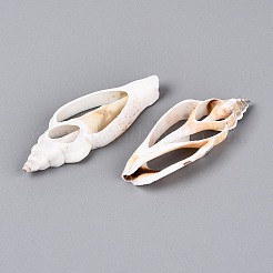 天然石シェルビッグサイズペンダントトップ  シェルスライスチャーム  貝殻色  48~55x17~21x5~8mm  穴：4~5x14~17mm&nbsp;BSHE-T015-17