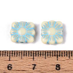 塗装された不透明アクリルビーズ  長方形  ライトスカイブルー  9x10.8x3mm  穴：1.6mm  約2000個/500g&nbsp;OACR-T029-02Q