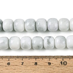 グラデーション染めガラスビーズ連売り  イミテーション翡翠  バレル  ゲインボロ  10~10.5x8~8.5mm  穴：1~1.4mm  約87~93個/連  29.33~31.30インチ（74.5~79.5cm）&nbsp;GLAA-N067-01A-01