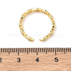女性用真鍮マイクロパヴェキュービックジルコニアカフオープンリング  ナザールボンジュウ  ゴールドカラー  3mm  内径：16.8mm&nbsp;RJEW-K261-18G
