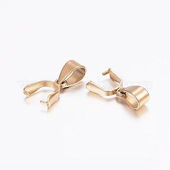 イオンプレーティング（IP）304ステンレススチールペンダントピンチベイル  ゴールドカラー  10x7x3mm  穴：4x5mm&nbsp;STAS-E127-09G