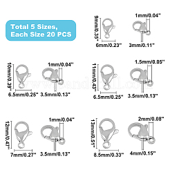304ステンレススチール製カニカン  ステンレス鋼色  9~13x6~8.5x3~4mm  穴：1~2mm  100個/箱&nbsp;STAS-UN0006-25P