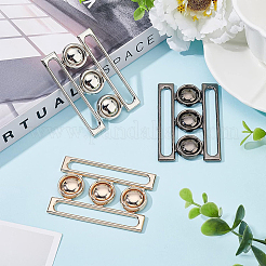 3セット3色の亜鉛合金サイドリリースバックル  カドミウムフリー＆鉛フリー  ミックスカラー  68x30~33x3mm  穴：7x60mm  1セット/カラー&nbsp;FIND-BC0002-44