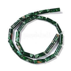 染色合成インペリアルジャスパービーズ連売り  コラム  濃い緑  17x6mm  穴：1.5mm  約24個/連  16.14''（41センチメートル）&nbsp;G-P529-D01-A01