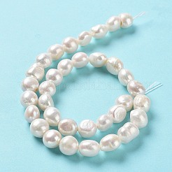 天然養殖淡水パールビーズ連売り  両面研磨  グレード4 A  貝殻色  11.5~13.5x11~12x8~9mm  穴：0.7mm  約31~35個/連  14.76''（37.5~39.5センチメートル）&nbsp;PEAR-Z002-04