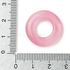 キャッツアイペンダント  ドーナツのチャーム  ピンク  22x3.5mm  穴：10.5mm&nbsp;CE-I006-01A
