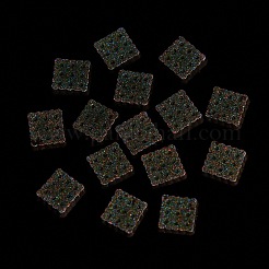 蓄光樹脂模造チョコレートデコデンカボション  暗闇で光る  ココナッツブラウン  正方形  8.5~9x8.5~9x2mm&nbsp;RESI-K036-28A-02