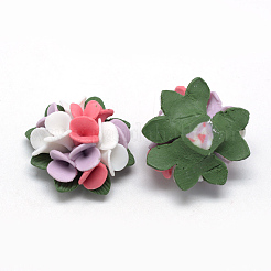 手作り磁器カボション  花  カラフル  28~32x28~32x18~21mm&nbsp;PORC-S1008-42C