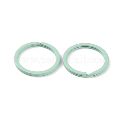 スプレー塗装された鉄のキーチェーンの留め金  リング  ミディアムアクアマリン  30x2.5mm  内径：24.7mm&nbsp;IFIN-WH0063-13L