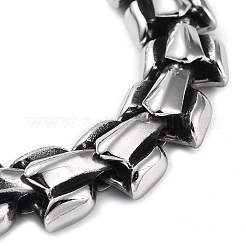 変色しない304ステンレススチール製バイキングドラゴンリンクチェーンブレスレット（男性用）  ファッションヒップホップスタイル  ステンレス鋼色  9-1/4インチ（23.5cm）&nbsp;BJEW-D031-09P