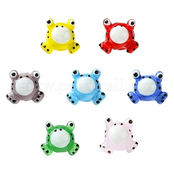 7個7色手作りランプワークビーズ  カエル  ミックスカラー  13x15.5x12.5mm  穴：2mm  1pc /カラー&nbsp;LAMP-CJ0002-15