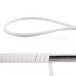 Peプラスチック模倣籐籐  立体織り素材  DIY家具編み用  フラット  ホワイト  8x1.2mm  32 m /ロール&nbsp;KY-SZ0001-11A