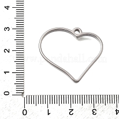304ステンレススチール中空ペンダント  変色防止  ハート  25x28.5x3mm  穴：2mm&nbsp;STAS-D381-02A-P