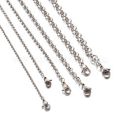 ネックレス用スチールローロチェーン  カニカン付き  ステンレス鋼色  6x2mm  19.9インチ（50.5cm）  1連売り/箱&nbsp;MAK-TA0001-02P