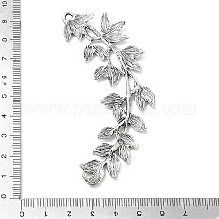 チベットスタイルの合金コネクタチャーム  支店リンク  アンティークシルバー  38x89x3mm  穴：3.5mm&nbsp;AL-CBACA42-05AS