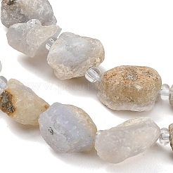 天然ブルーレースアゲートのビーズ  ラフ  ナゲット  13~23x12~16x6~13mm  穴：1mm  約11~13個/連  7.44''（18.9cm）〜7.99''（20.3cm）&nbsp;GG-CBA0B77-A04-03