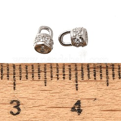 スターリングシルバーのマイクロパヴェクリアキュービックジルコニアコードエンド925個  コラム  プラチナメッキ  5x3mm  穴：0.7mm&nbsp;STER-B006-01P